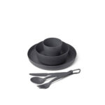 Set veselă Camp cu săculeț din plasă, 6 piese