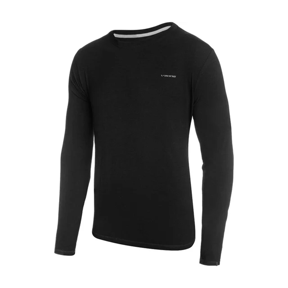 500-23-0915-09.jpg Bluza barbati Viking Longsleeve teres Bamboo | Negru - imagine 1