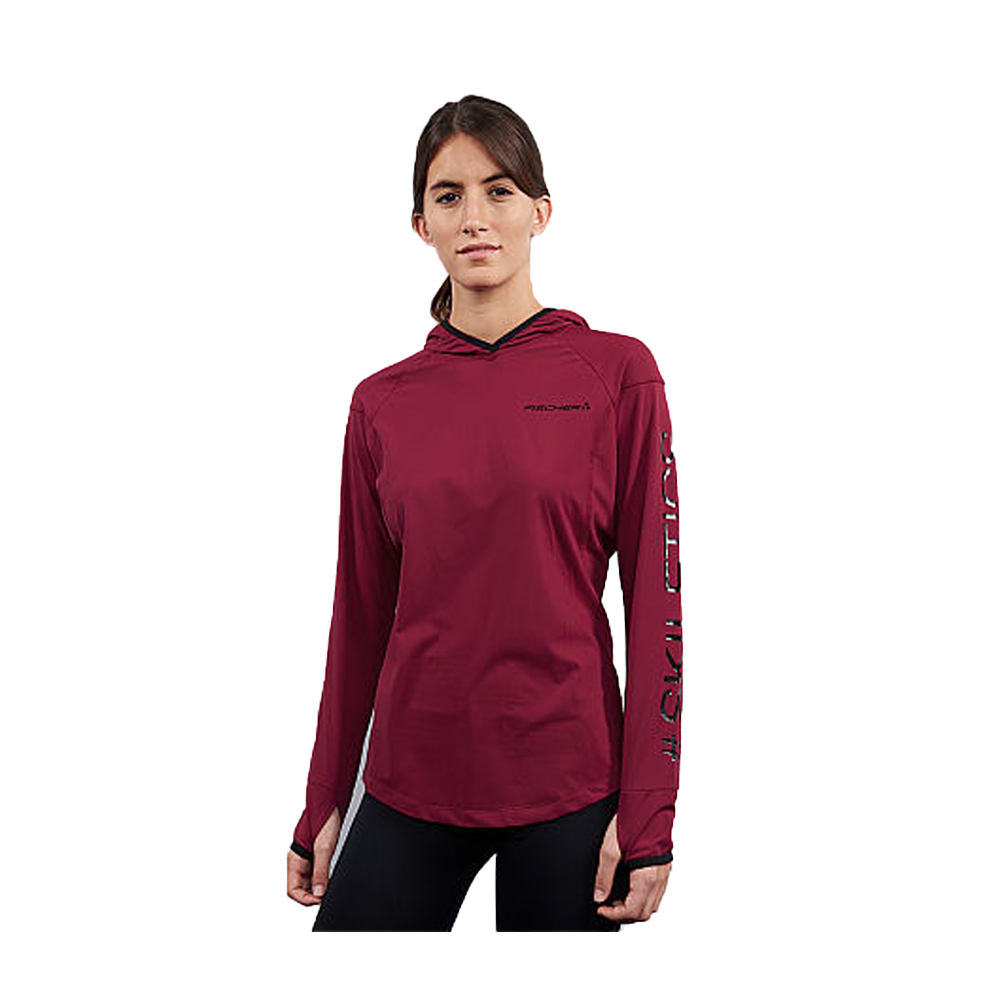 g86220_skiletics_longsleeve_hoody_women_burgundy.jpg Bluza Femei Fischer Skiletics Longsleeve | Rosu Inchis - imagine 1
